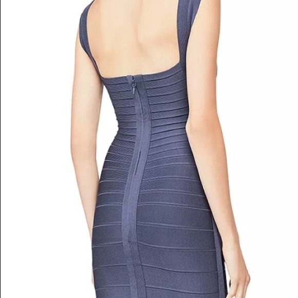 Hervé Léger Crisscross Mini Dress in Teal - Picture 5 of 5